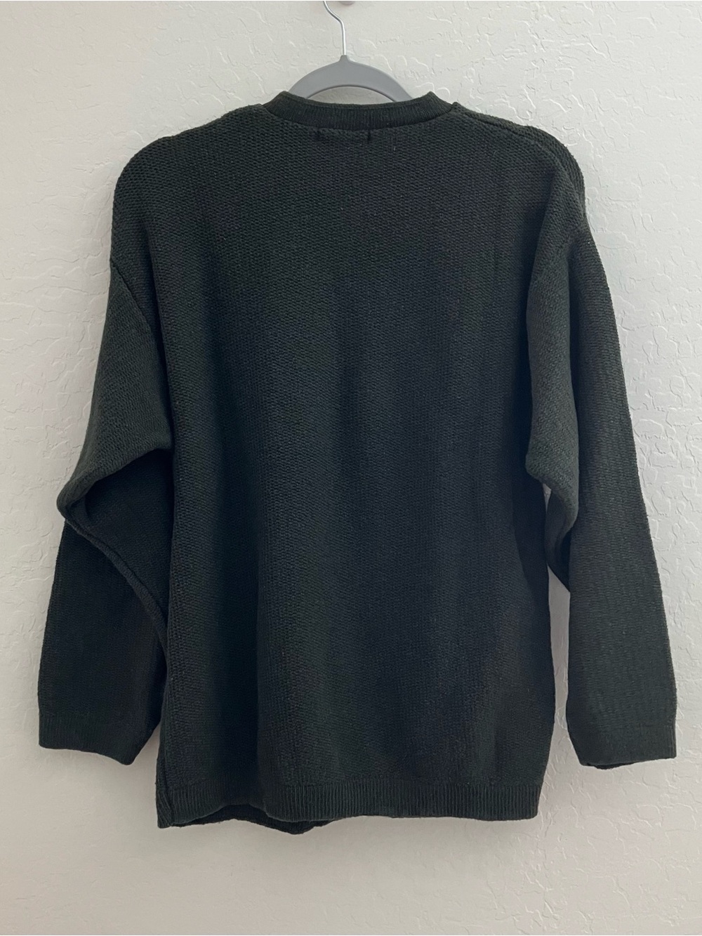 Vintage Cherokee Men’s Medium Green Henley Knit Sweater Made in USA Cotton Blend - Picture 8 of 9